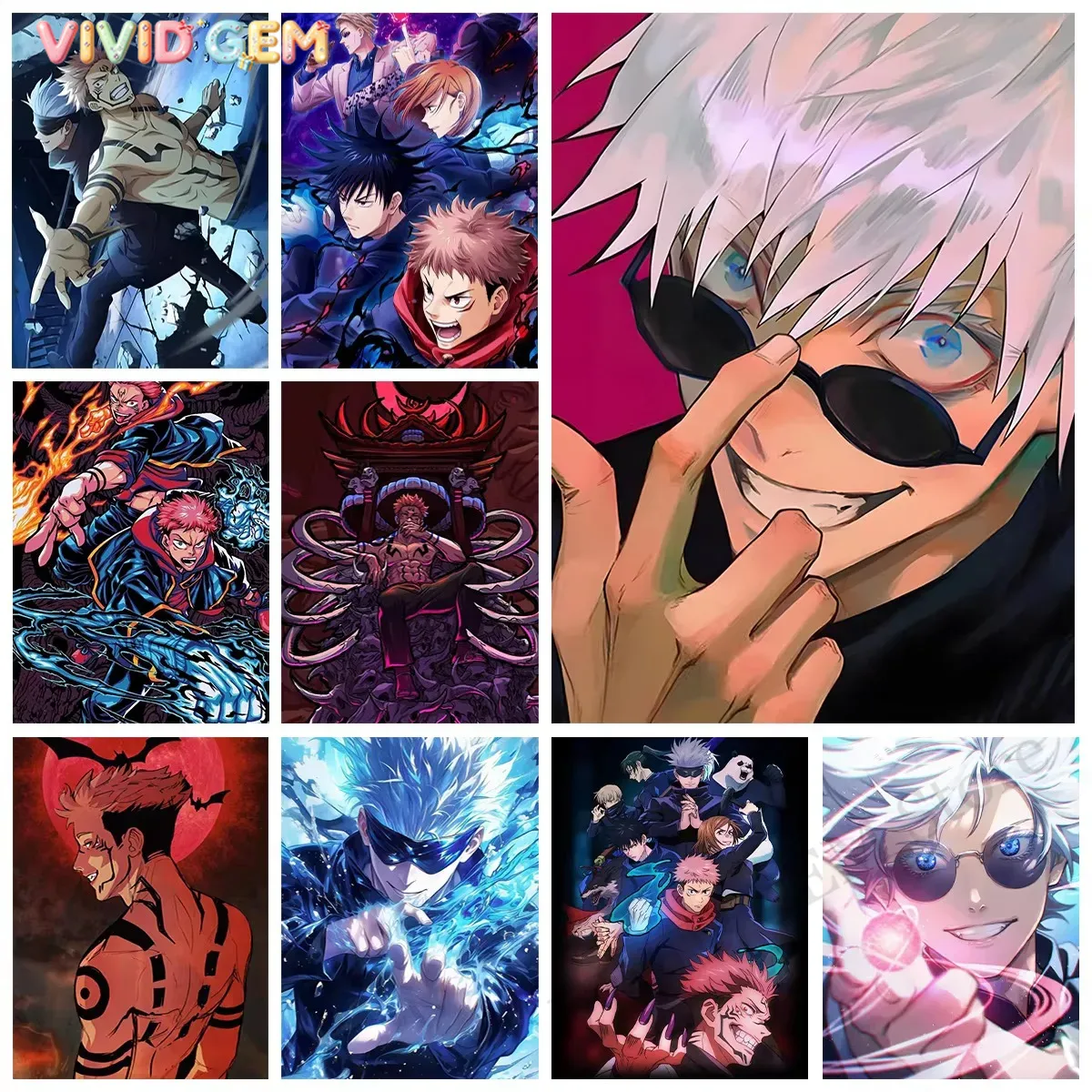 Photo Mosaic Print - Pintura em Diamante VIVID GEM Jujutsu