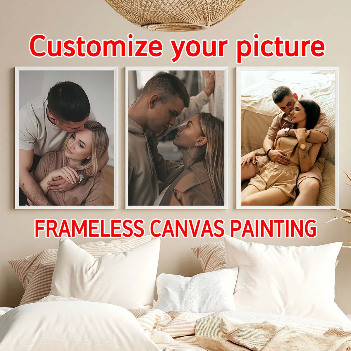 Engraved Wood Frame - Tríptico - Pintura a Óleo em