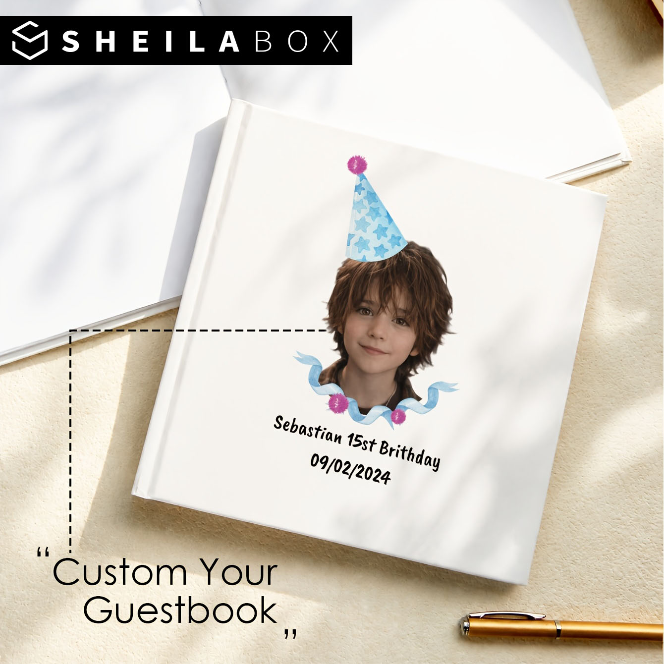 Custom Photo Book - Livro de Convidados Personalizado Sheilabox com