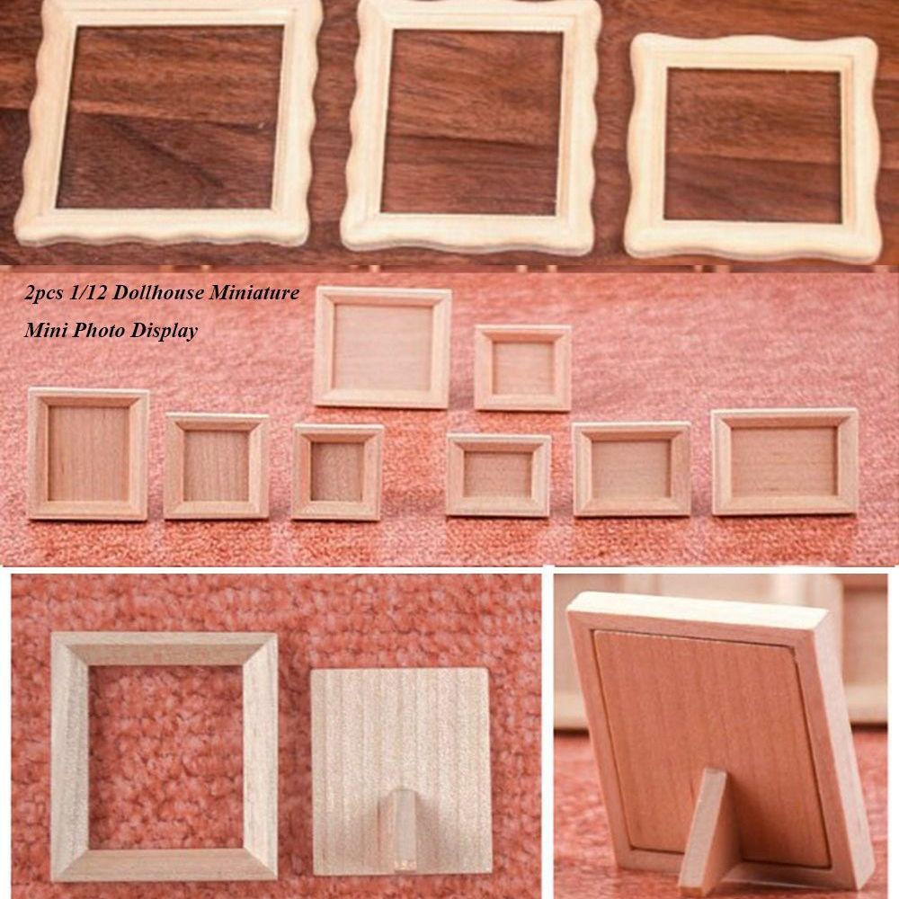 Engraved Wood Frame - 2 pçs novo 1/12 casa de