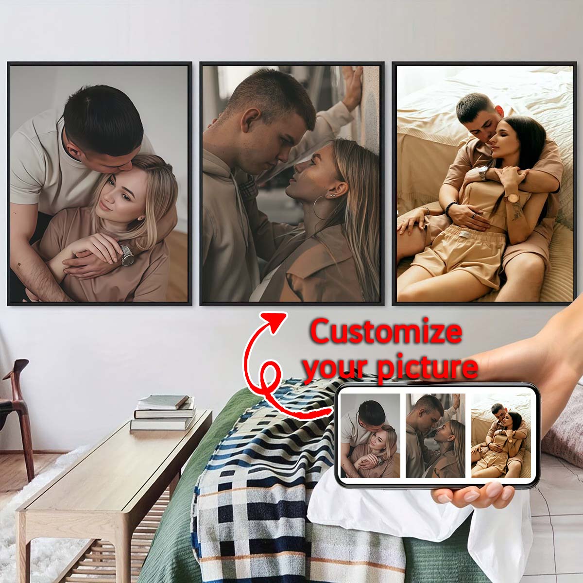 Tríptico - Pintura a Óleo em M - Engraved Wood Frame avaliação e preço