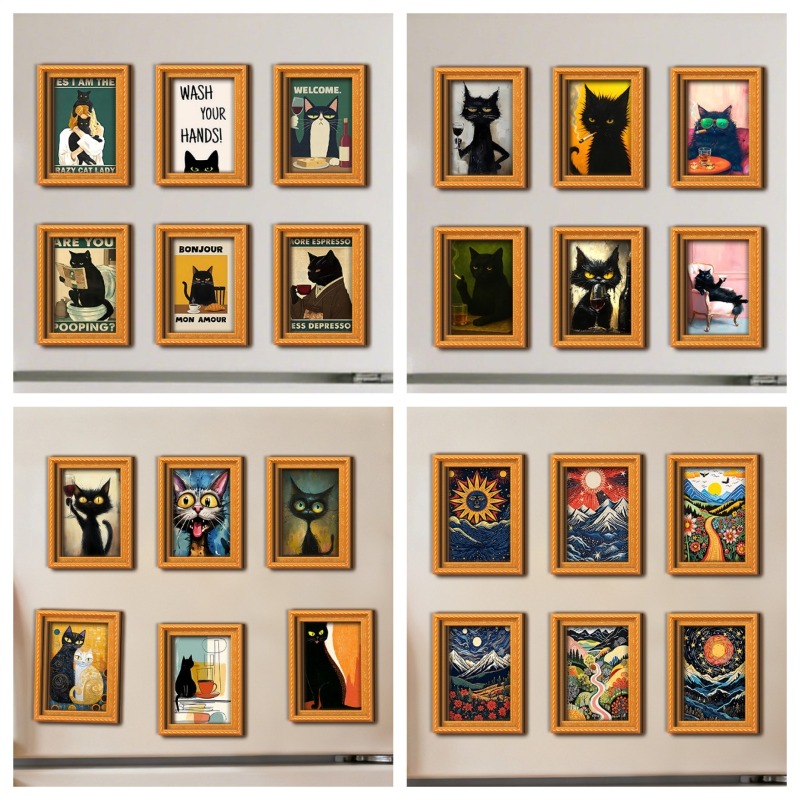 Conjunto de 6 Ímãs de Madeira  - Engraved Wood Frame avaliação e preço