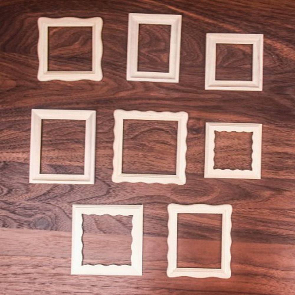 2 pçs novo 1/12 casa de boneca - Engraved Wood Frame avaliação e preço