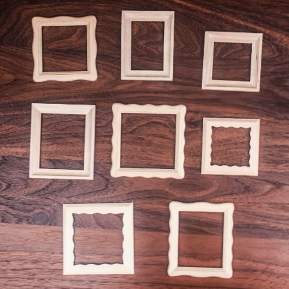 2 pçs novo 1/12 casa de boneca - Engraved Wood Frame avaliação e preço