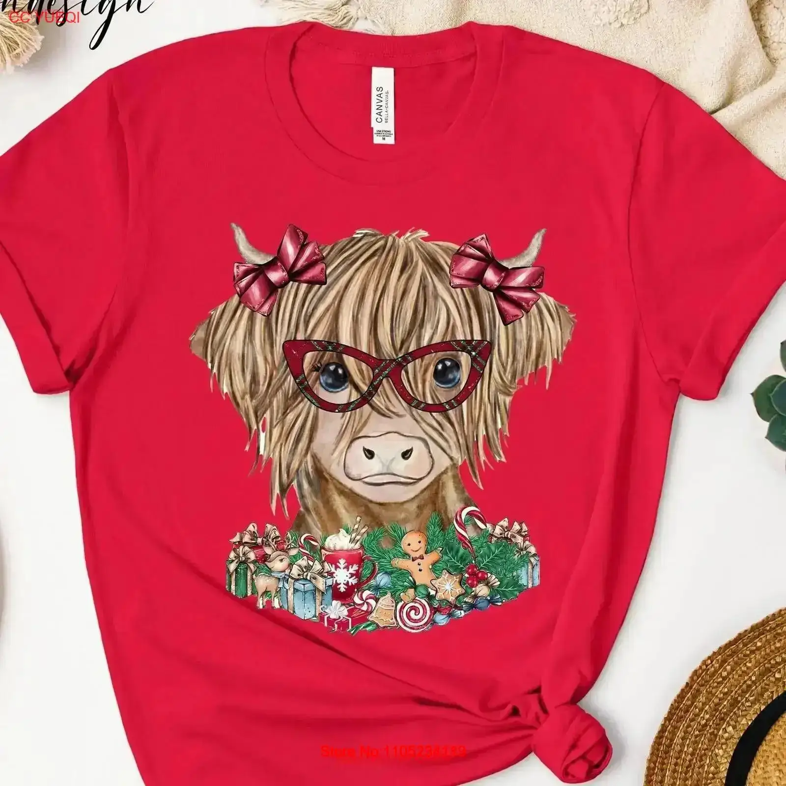 Natal highland vaca t camisa f - Family Tree Print avaliação e preço